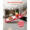 Black and Red Melamine 2-Piece Serving Tray Set with Non-Slip Stripes and Stackable Design